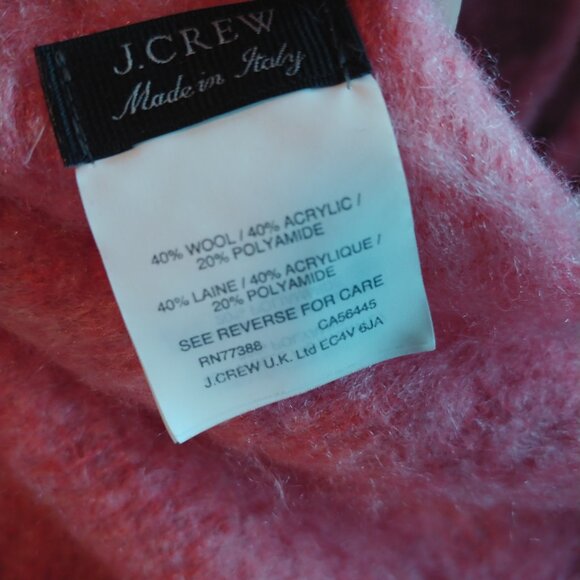 J Crew large chunky oversized pink scarf Made in Italy - Picture 2 of 8